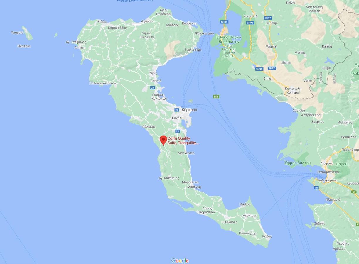 Corfu Luxury Apartment, Tranquility, Mountain & Sea Views Άγιος Γόρδιος Εξωτερικό φωτογραφία